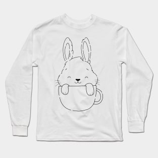 Funny and Cute  Rabbit ,happy Easter cartoon, Cartoon style Long Sleeve T-Shirt